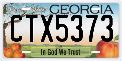 GA license plate CTX5373