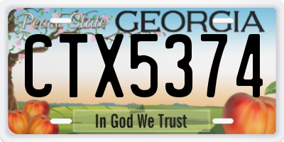GA license plate CTX5374