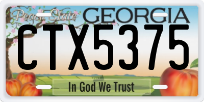 GA license plate CTX5375
