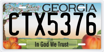 GA license plate CTX5376