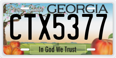 GA license plate CTX5377