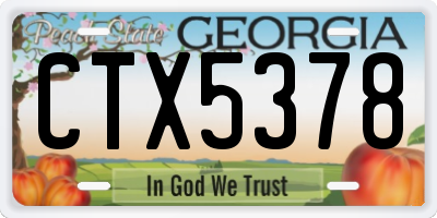 GA license plate CTX5378