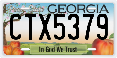 GA license plate CTX5379