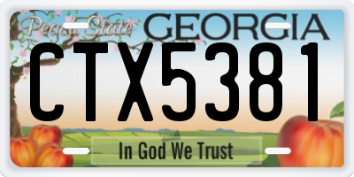 GA license plate CTX5381