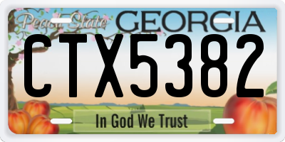 GA license plate CTX5382
