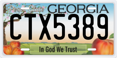 GA license plate CTX5389