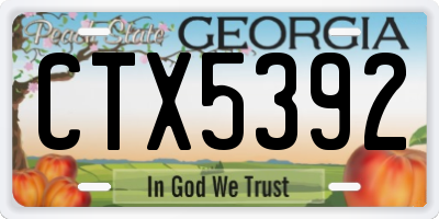 GA license plate CTX5392