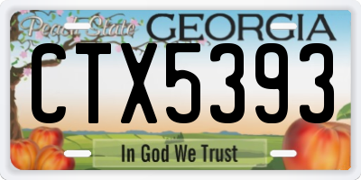 GA license plate CTX5393