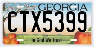 GA license plate CTX5399