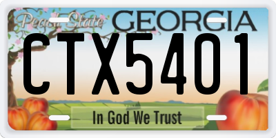 GA license plate CTX5401