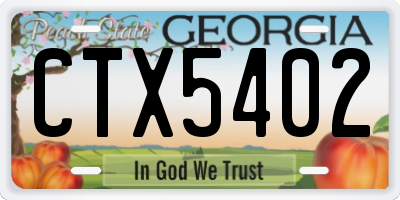 GA license plate CTX5402