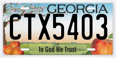 GA license plate CTX5403
