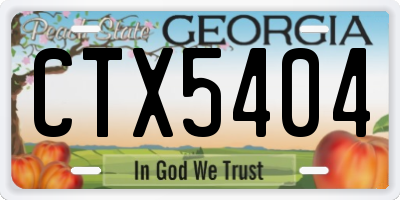 GA license plate CTX5404