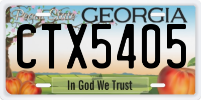 GA license plate CTX5405