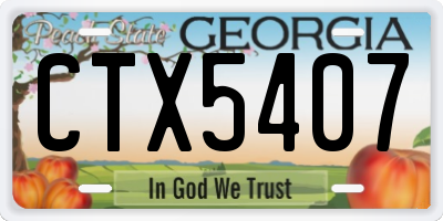 GA license plate CTX5407