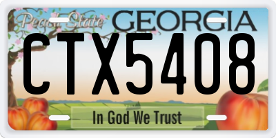 GA license plate CTX5408