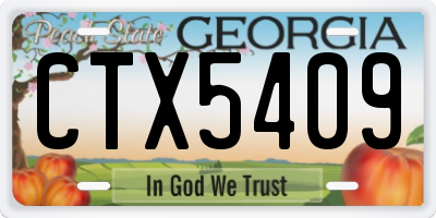 GA license plate CTX5409