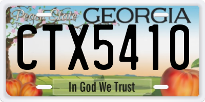 GA license plate CTX5410