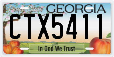 GA license plate CTX5411
