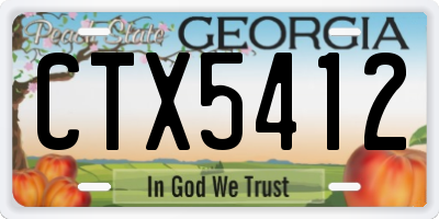 GA license plate CTX5412