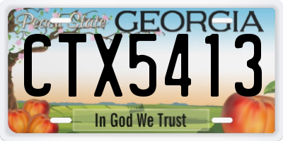 GA license plate CTX5413