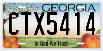 GA license plate CTX5414