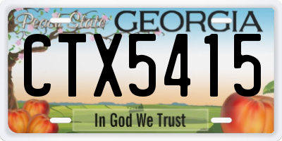 GA license plate CTX5415
