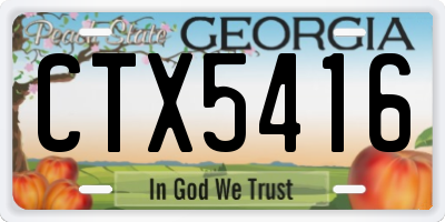 GA license plate CTX5416