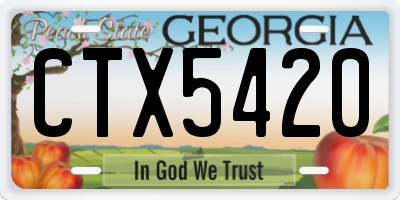 GA license plate CTX5420