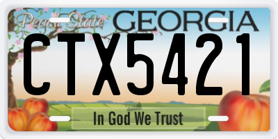 GA license plate CTX5421