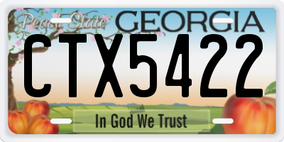 GA license plate CTX5422