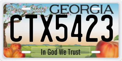 GA license plate CTX5423