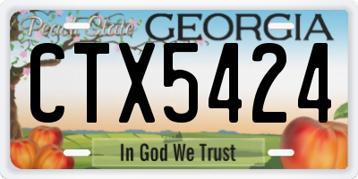 GA license plate CTX5424