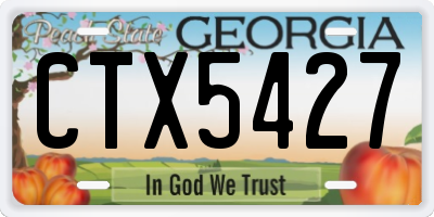 GA license plate CTX5427