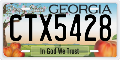 GA license plate CTX5428