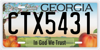 GA license plate CTX5431