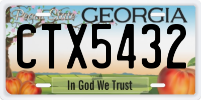 GA license plate CTX5432