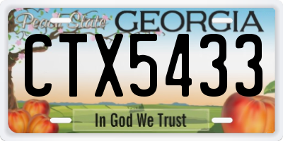 GA license plate CTX5433