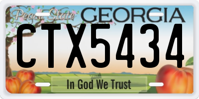 GA license plate CTX5434