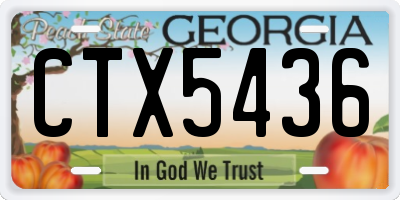 GA license plate CTX5436