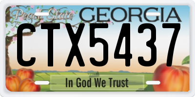 GA license plate CTX5437