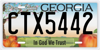 GA license plate CTX5442