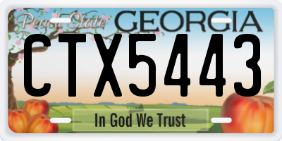 GA license plate CTX5443