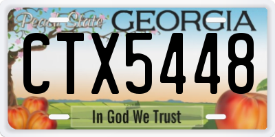 GA license plate CTX5448