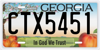 GA license plate CTX5451