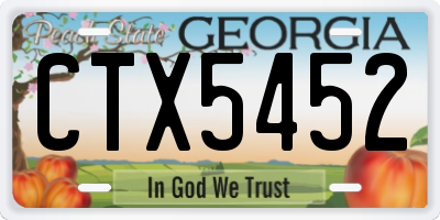 GA license plate CTX5452