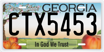 GA license plate CTX5453