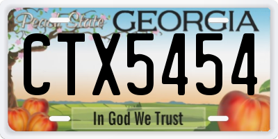 GA license plate CTX5454