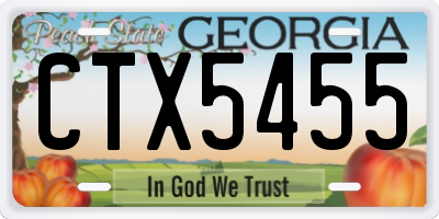 GA license plate CTX5455