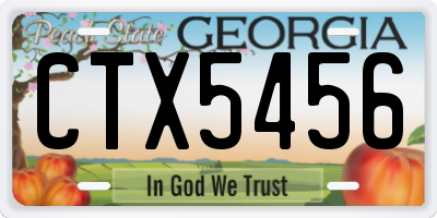 GA license plate CTX5456